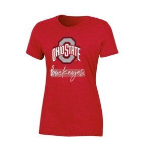 NCAA Ohio State Buckeyes Women's Short Sleeve Crew Neck Chalk T-Shirt - XL